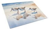 Sandpipers Glass Cutting Board Decorative Tempered Glass Kitchen Cutting and Serving Board Large Size Chopping Board