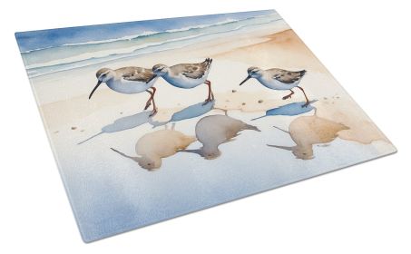 Sandpipers Glass Cutting Board Decorative Tempered Glass Kitchen Cutting and Serving Board Large Size Chopping Board