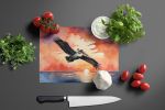 Pelican Fiery Sunset Glass Cutting Board Decorative Tempered Glass Kitchen Cutting and Serving Board Large Size Chopping Board