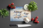 Sandpipers Glass Cutting Board Decorative Tempered Glass Kitchen Cutting and Serving Board Large Size Chopping Board