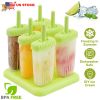 6Pcs Popsicle Molds Reusable Ice Cream DIY Ice Pop Maker Ice Bar Maker Plastic Popsicle Mold For Homemade Iced Snacks
